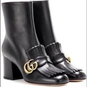 Gucci Marmont Boot Fringe Kilty Bootie NWOT